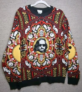 Big Lebowski The Dude Rare Ripple Junction Psychedelic Ugly Sweater Size Large - Picture 1 of 22
