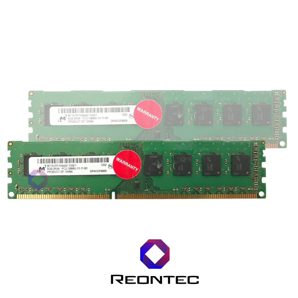 8GB RAM PC Micron PC3 - 12800 DDR3 MT16JTF1G64AZ-1G6E1 2Rx8 - Immagine 1 di 1