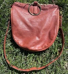 Otaat Myers Collective Leather Ring Pouch Purse Crossbody Brown Red Made In USA - Picture 1 of 8