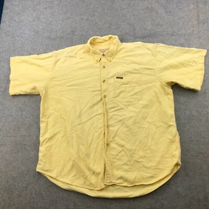 Vintage Woolrich Shirt Mens Medium Yellow Flannel Chamois Short Sleeve Pockets - Picture 1 of 1