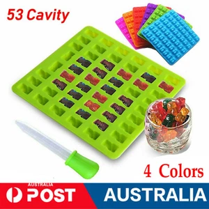 53 Cavity Silicone Gummy Bear Mold Candy Chocolate Jelly Ice Moulds Bakeware AU - Picture 1 of 17