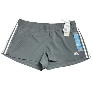 Woman's Adidas Size XL Pacer 3-Stripes Woven Shorts Gray Polyester Running NEW - Picture 1 of 8
