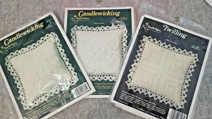 lot 3 KIT Needle Magic Pillow Candlewicking (2) Twilling (1) 5x5"  New - Picture 1 of 12
