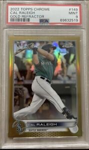 2022 TOPPS CHROME CAL RALEIGH GOLD REFRACTOR #149 /50 Rookie Mariners PSA 9 MINT