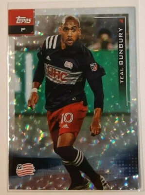 2021 Topps MLS Soccer TEAL BUNBURY Icy White Foil Card #80 New England  - Image 1 of 2
