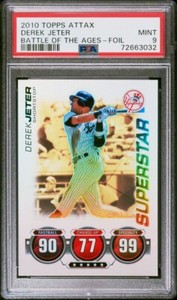 2010 Topps Attax Derek Jeter Battle of the Ages FOIL PSA 9 - POP 3, NONE Higher!