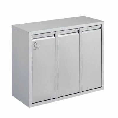 SVITA H3X8 24Liter Mülleimer Edelstahl Abfalleimer Mülltrennung 3x8L Silber - Bild 1 von 4