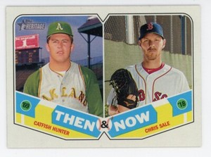 2018 Topps Heritage #TN -15 THEN AND NOW CATFISH HUNTER CHRIS SALE