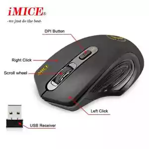 iMice 2.4GHz Wireless Optical Mouse w/Lighted Scroll Wheel and Left, Right Click - Picture 1 of 4