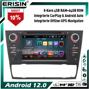 64GB Android 13 Autoradio GPS DAB+ CarPlay DVD Wifi für BMW 3er E90 E91 E92 E93 - Bild 1 von 12