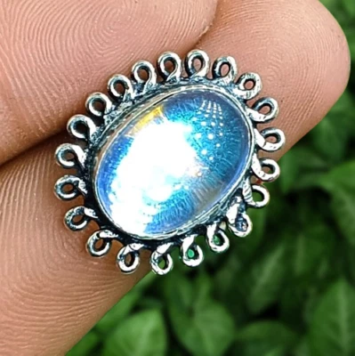 Alluring Mystic Topaz Gemstone Ring 925 Sterling Silver Plated Jewelry US SZ 6" - Image 1 of 4