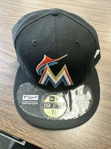 New Era 59Fifty Men's Cap MLB Miami Marlins On Field Ne Tech Fitted Hat 7 5/8 - Picture 1 of 8