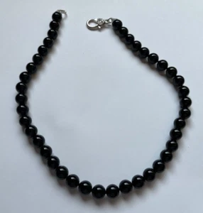 Collar Judith Ripka de plata de ley con cuentas de ónix negro de 18" - Imagen 1 de 4