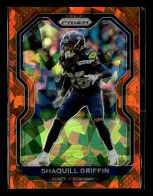2020 Panini Prizm #298 Shaquill Griffin Orange Cracked Ice - Image 1 of 2