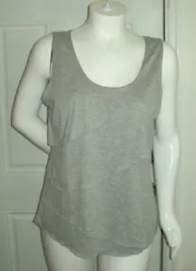 Size 18/20 Lane Bryant gray w/ ruffles sleeveless Top - Picture 1 of 3