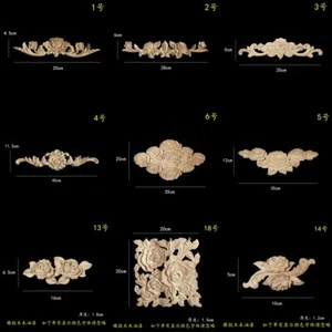 1PC Sculpture Bois Applique Fleur Rose Décalque non Peint en Meuble Art - Picture 1 of 21