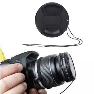 52mm Center Pinch Snap Front Lens Cap Cover for Canon Nikon New String O5R8 - Picture 1 of 9