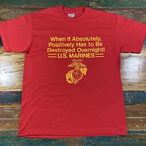 T-shirt vintage US Marines uomo grande punto singolo USMC storia militare made in USA - Foto 1 di 15