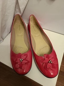 Zapatos planos superiores de cuero rosa intenso Rockport talla 9 (US11m) - Imagen 1 de 9