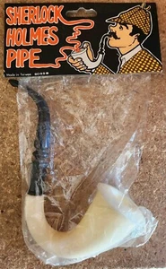 Vintage Sherlock Holmes Smoking Pipe 1970s Toy New Costume Prop - Picture 1 of 9
