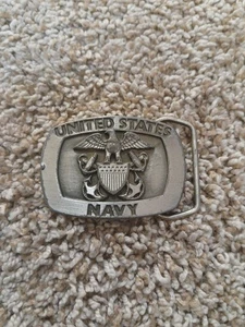 Hebilla de cinturón de metal vintage de la Marina de los Estados Unidos 1985 SISKIYOU - Imagen 1 de 7