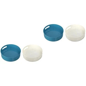  Set of 2 Kitchen Condiment Rotating Storage Rack Lazy Susan Spice Turntable - Picture 1 of 12