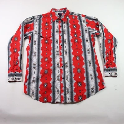 Panhandle Slim Shirt Mens Size L Button Down Pearl Snap Aztec Striped Western - Image 1 of 4