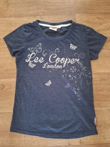 Lee Cooper Women's T-Shirt With Glitter Printed Logo. Sz 8, Good Condition - Picture 1 of 5