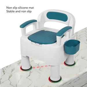 Bedside Commode Toilet Chair Prevent Slip Double Sealing 330lb Load Bearing HR6 - Picture 1 of 24