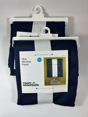 Room Essentials Blue Curtain Panels 42" W x 63" L  Two Window Panels NEW! - Image 1 of 4