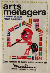 Affiche originale ancienne 1965 Moulinex Arts Ménagers par Francis Bernard /RS15 - Imagen 1 de 4