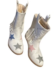 Dream Pairs Girls Cowgirl Boot Above Ankle Glitter Stars Boots Size 1. Pre-owned - Picture 1 of 5