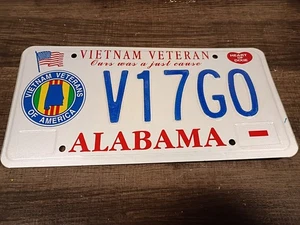 Vintage Expired Alabama License Plate Tag Vietnam Veteran America Heart Of Dixie - Picture 1 of 9