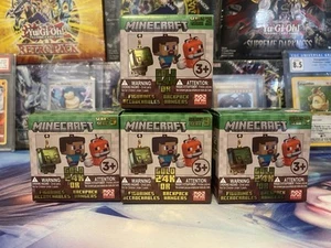 NEW Minecraft Collectible Backpack Hangers Keyring GOLD 24K OR Series 3 Lot Of 4 - Picture 1 of 5
