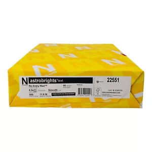 1 risma Neenah Astrobrights testo rientro rosso 8,5" x 11" carta 500 fogli - Foto 1 di 9