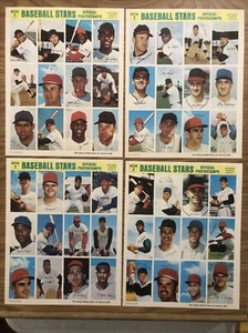 4-1969 MLB BASEBALL STARS PHOTOSTAMPS UNCUT SHEETS CB C - Picture 1 of 9