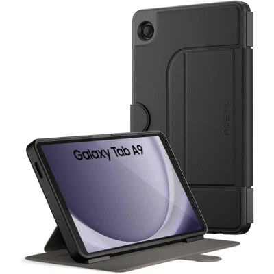 For Samsung Galaxy Tab A9 Case Poetic Magnetic Fidget Mount Folio Stand Black - Image 1 of 4
