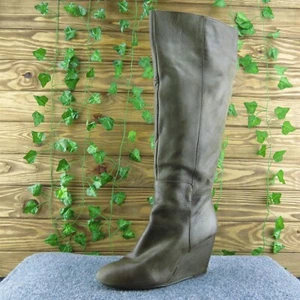 Steven by Steve Madden P-Long modische Damenstiefel olivfarbenes Leder zum Überziehen Größe 9 - Bild 1 von 12