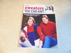 Sweaters You Can Knit by Leisure Arts 16 Patterns to Knit 1999 - Picture 1 of 5