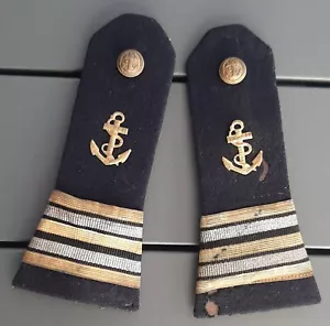 WW2 Épaulettes Marine FNFL Officier Capitaine de Frégate Fusilier Marin RFM RBFM - Foto 1 di 9
