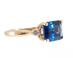 14K Rose Gold 2.42ct. Blue Tourmaline & Diamond Accented Ring - RL160 - Picture 1 of 4