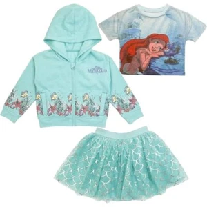 Disney The Little Mermaid 3 Piece Tutu set with Hooded Jacket and Top 2T New! - Picture 1 of 7