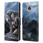 Official Anne Stokes Wolves Leather Book Wallet Case Cover For Motorola Phones