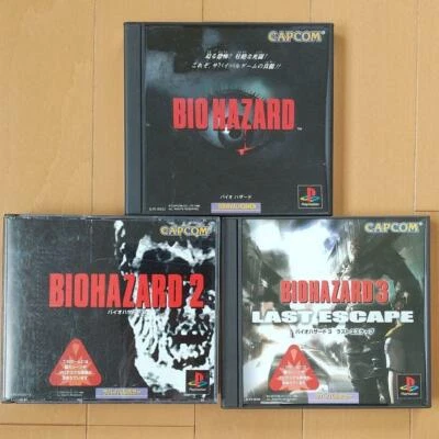 Biohazard Resident Evil 1 2 3 Capcom Game PS1 JP bio game - Image 1 of 2