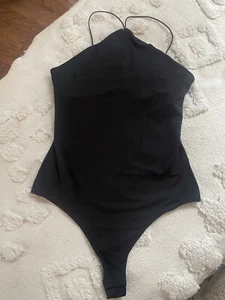 H&M Women’s Halter Neck Black One Piece Thong Tank Size Medium - Picture 1 of 4