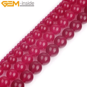 4mm 6mm 8mm 10mm 12mm 14mm Plum Jade Gemstone Round Beads For Jewelry Making 15" - Picture 1 of 49
