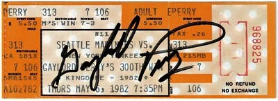 Gaylord Perry Signed 300th Win Commemorative Baseball Ticket 5/6/82 PSA COA! - Image 1 of 3