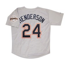 Rickey Henderson San Diego Padres 1998 Grey Road Jersey w/ Team Patch Men's