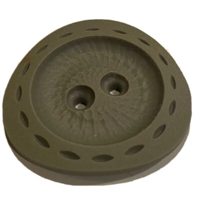 Rounded Grey 2 Hole Buttons 36mm Stitch Lined Sunk Centre Etched X 4PCs Coat - Image 1 of 4