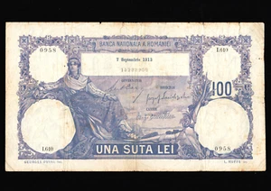 Romania 100 Lei 1913 P-21 * RARE ** Banca Nationala a României ** - Picture 1 of 4